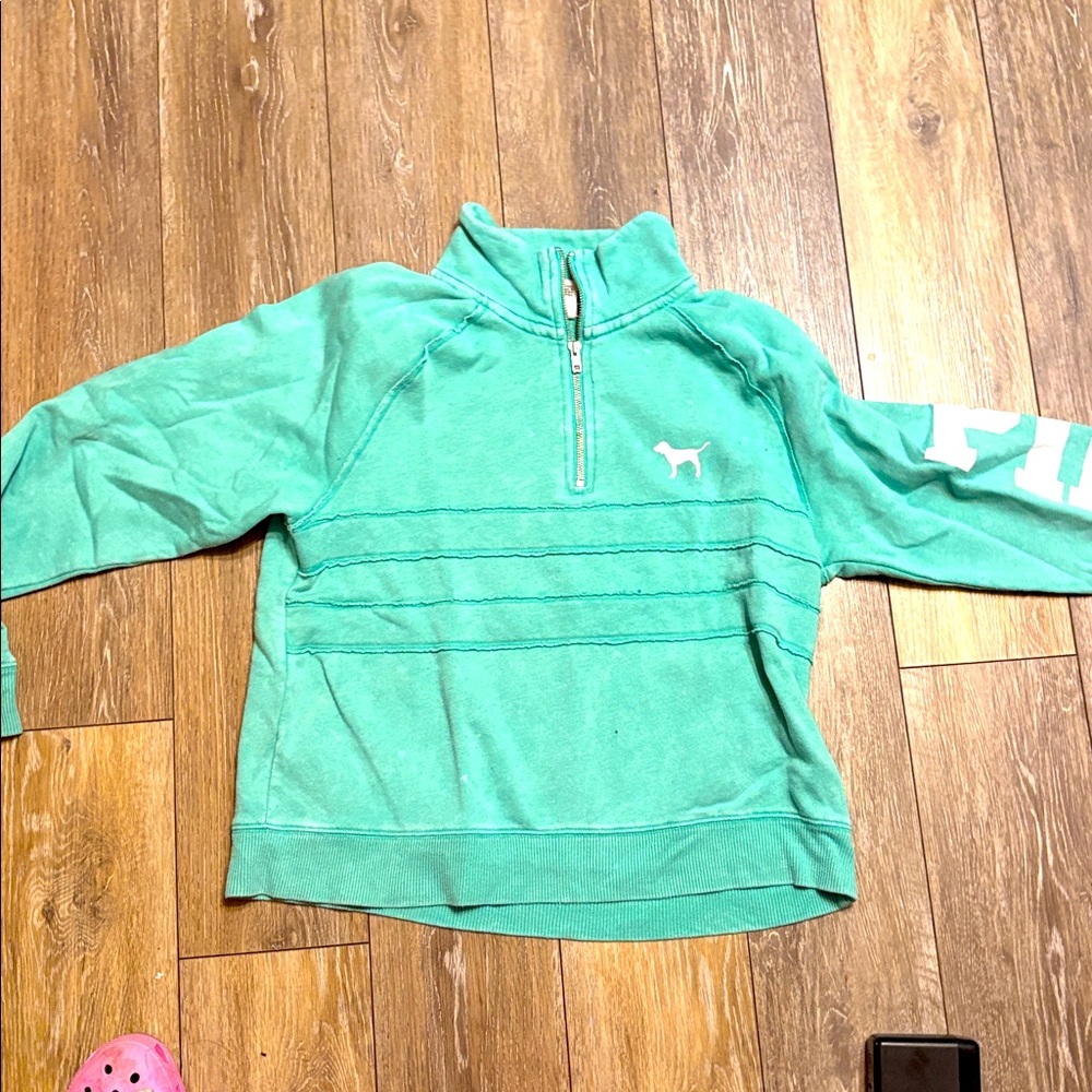 Pink /VS Teal Quarter-Zip Teal Pullover sweatshirt from 2017